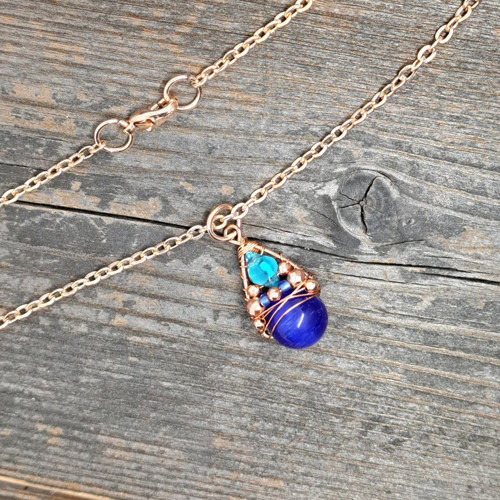 Náhrdelník BLUE EYE & ROSE GOLD — foto 2