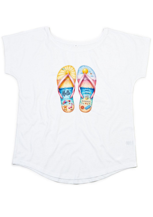 Bio dámské tričko "Flip Flops & Hello Summer" — foto 2