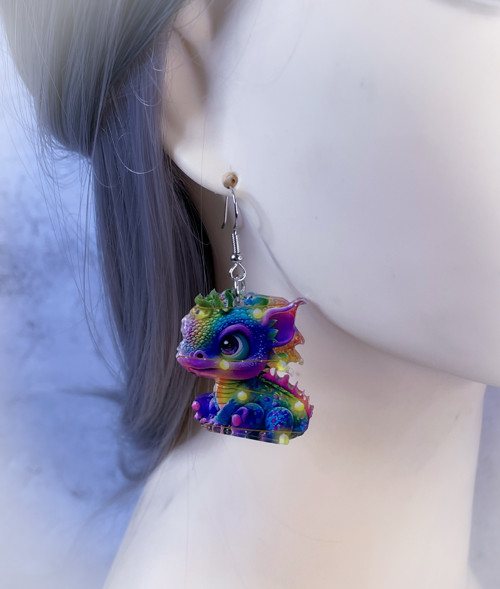 Náušnice Draci rainbow VÝPRODEJ — foto 3