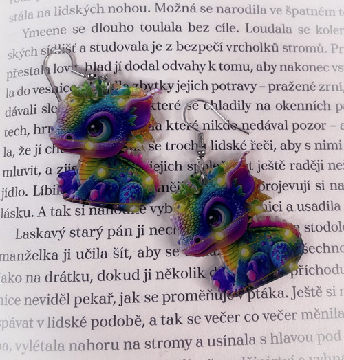 Náušnice Draci rainbow VÝPRODEJ — foto 2