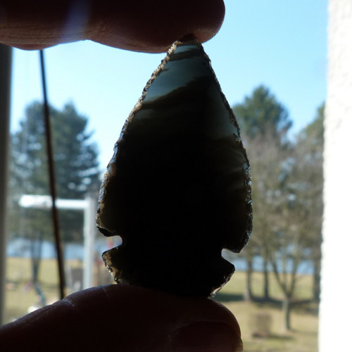 Obsidián černý - hrot - 5 cm (OH7) — foto 6
