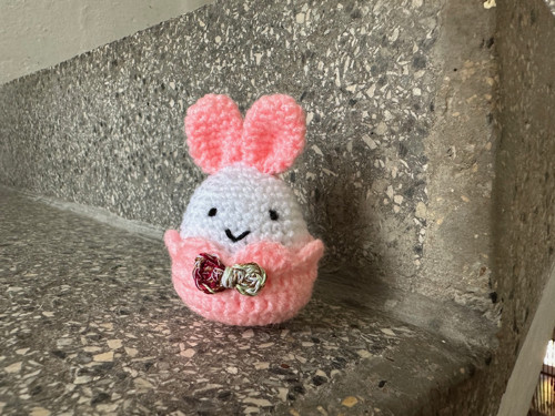 Háčkované vajíčko s ouškama - růžové — foto 2
