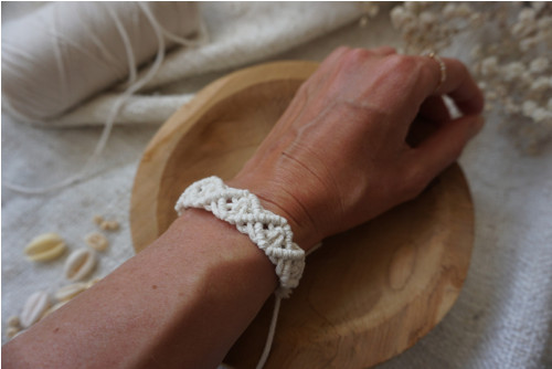 Macramé náramek Natural (D) — foto 2