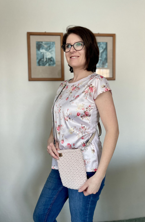Háčkovaná mini kabelka ARIA - tělová — foto 2