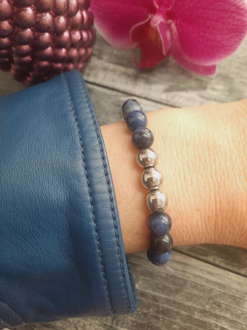 Náramek NAVY*sodalit*hematit — foto 2
