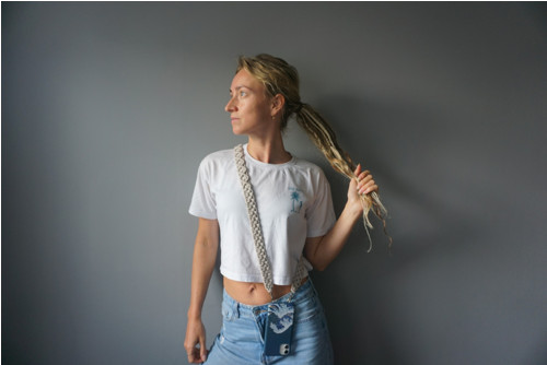 Macramé popruh na telefon Beige — foto 4