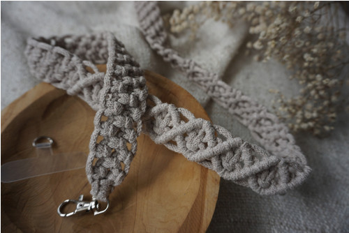 Macramé popruh na telefon Beige — foto 2