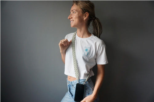 Macramé popruh na telefon Olive — foto 5