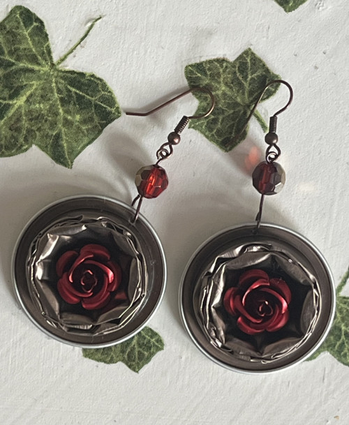 Náušnice Rose Šedá-Červená (Nes27) — foto 3