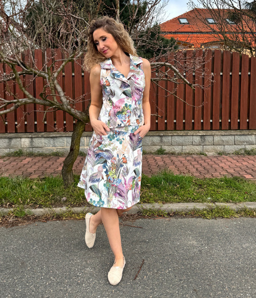 Áčková sukně květy vel. M — foto 5