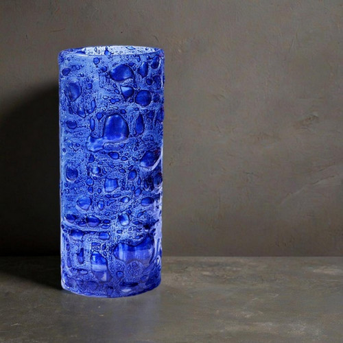 Váza modrá bublinová 30 cm oblá — foto 6