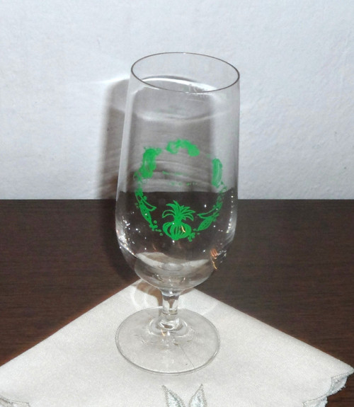 Skleněná SKLENIČKA na nožce, potisk — foto 2