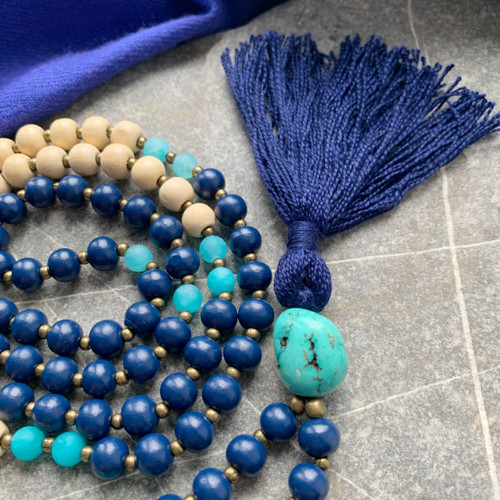 Japa Mala - dřevo, amazonit a tyrkys — foto 3