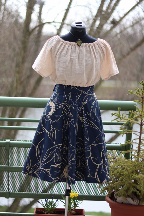 Zavinovací sukně,modrá — foto 2