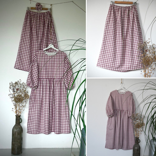Šaty Flannel světle růžová kostka — foto 2