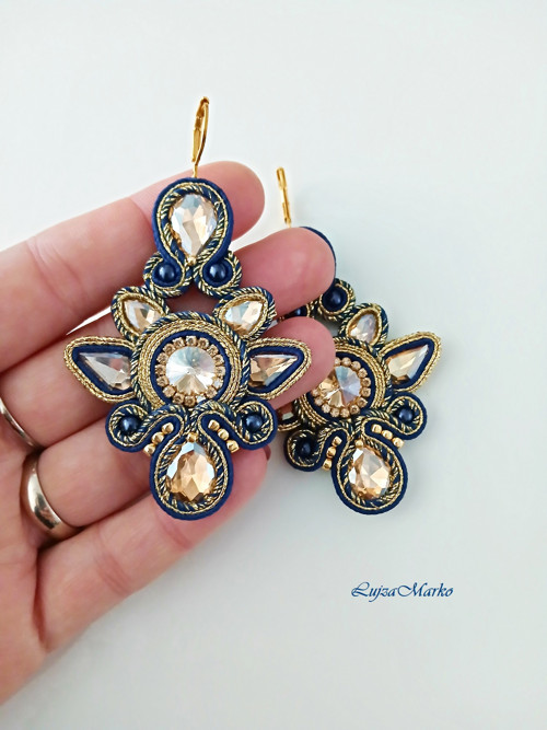 Luna soutache / sutaš náušnice — foto 3