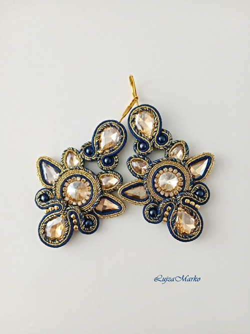 Luna soutache / sutaš náušnice — foto 2