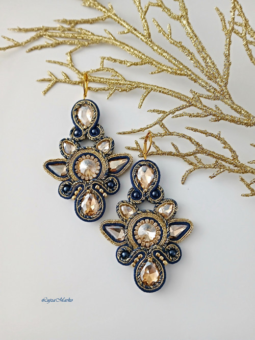 Luna soutache / sutaš náušnice — foto 6