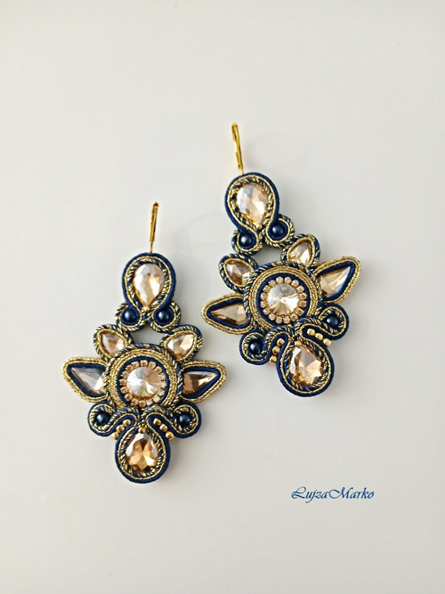 Luna soutache / sutaš náušnice — foto 4