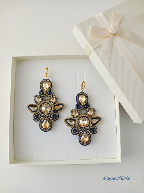 Luna soutache / sutaš náušnice — foto 5