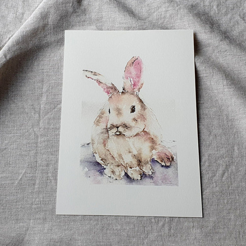 Králíček Mišpulín - akvarel - digi tisk A4 — foto 2