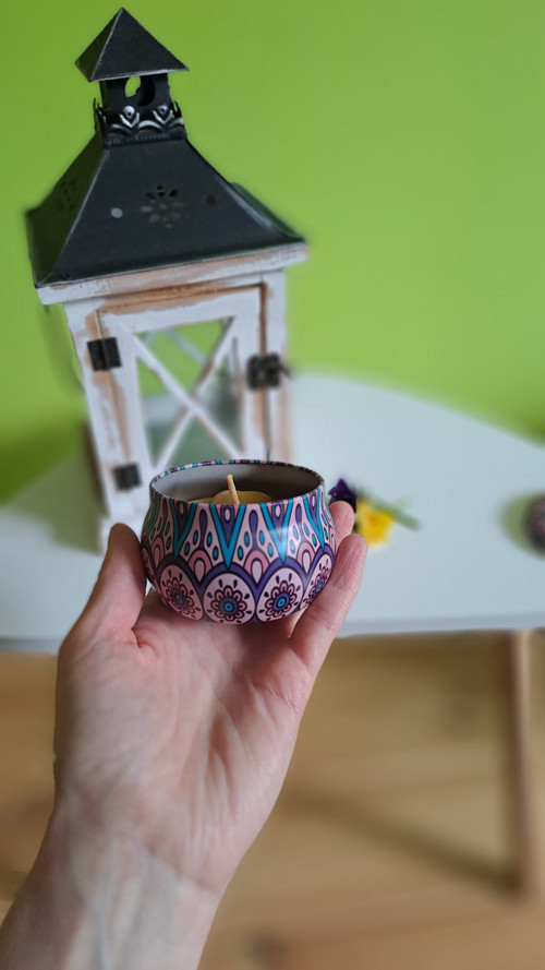 Svíčka v dóze mandala I. — foto 2