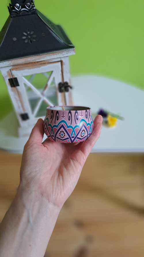 Svíčka v dóze mandala III. — foto 2