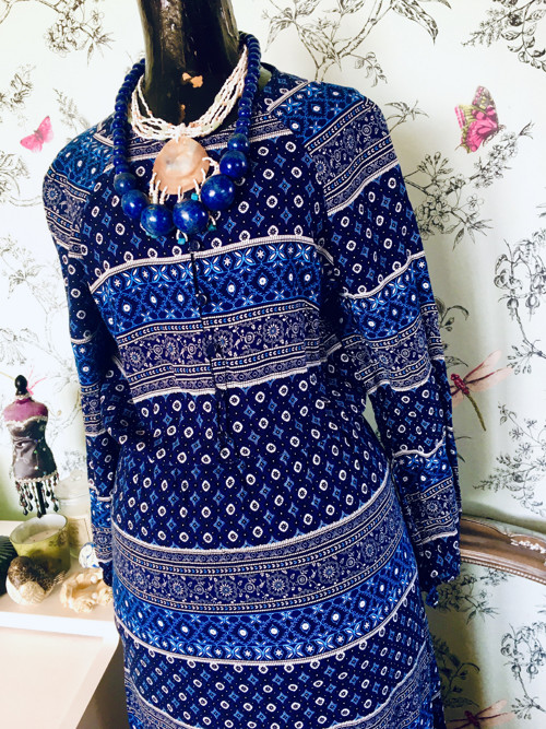 Šaty boho vzory modré — foto 2