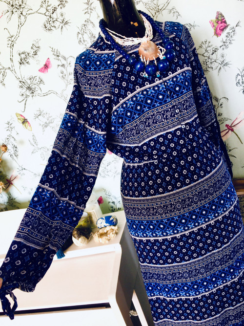 Šaty boho vzory modré — foto 3