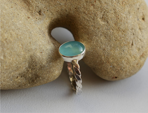 Prstýnek s aqua chalcedonem — foto 2