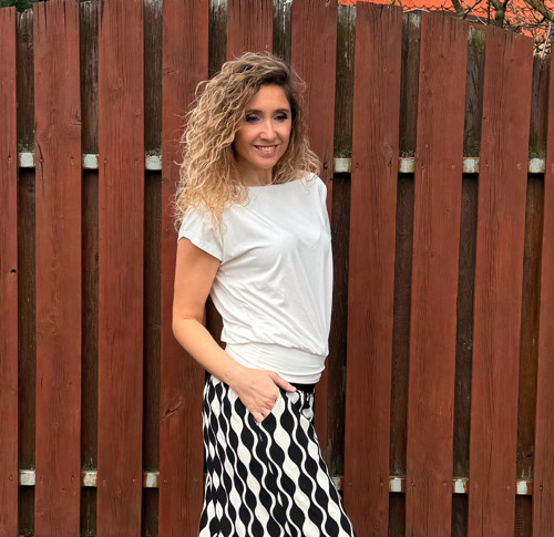 Volný top s pasem smetana — foto 3
