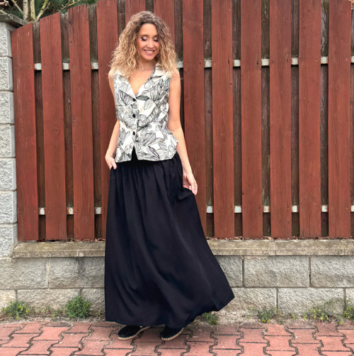 Dlouhá volná sukně černá — foto 4