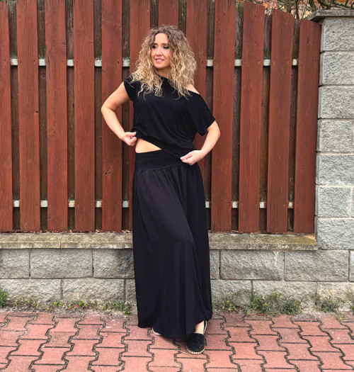 Dlouhá volná sukně černá — foto 3