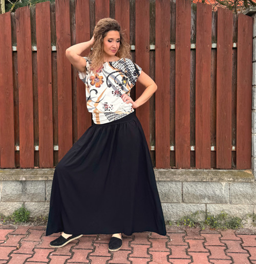 Dlouhá volná sukně černá — foto 6