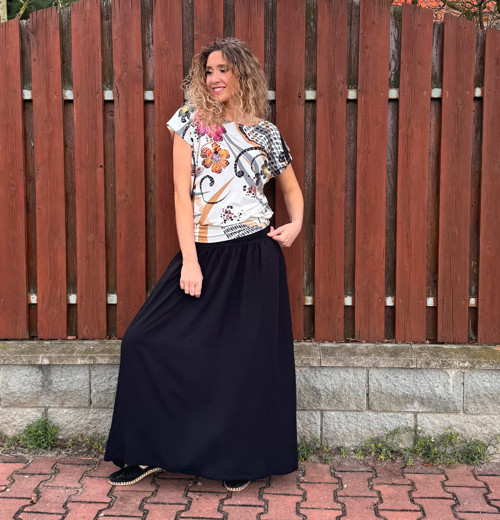 Dlouhá volná sukně černá — foto 2