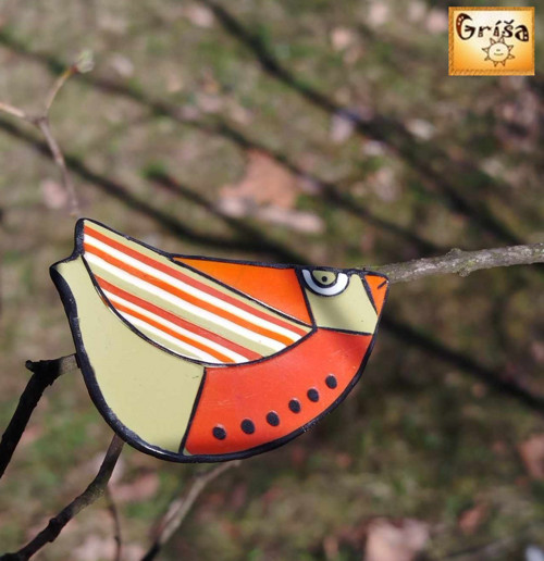 Ptačí brož - oranžová — foto 4