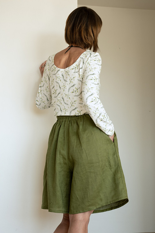 Kalhotová sukně OLIVKA — foto 2