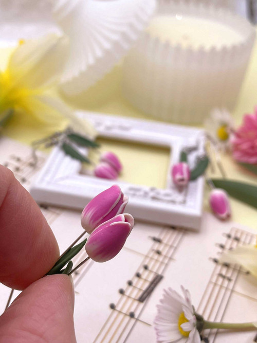 Náušnice tulipány visací — foto 3