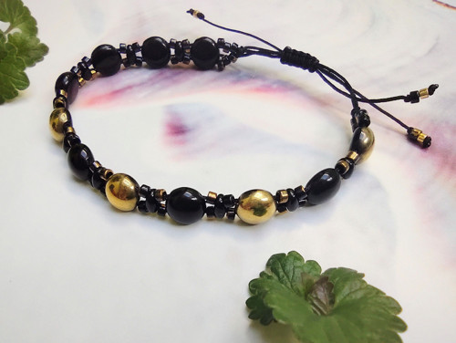 Náramek Bubble black &gold — foto 2