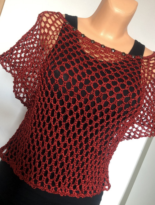 Háčkovaný crop topík — foto 4