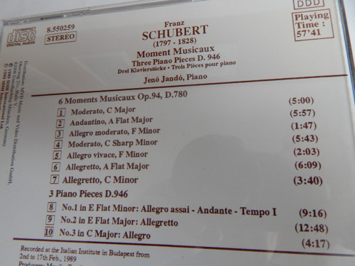CD - SCHUBERT- Jeno Jandó, piano — foto 5
