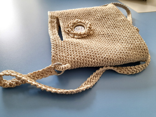 Háčkovaná kabelka crossbody béžová — foto 5