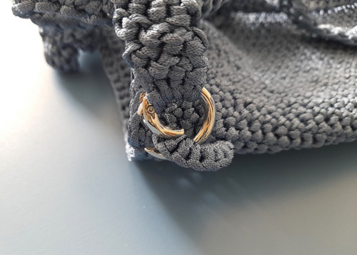 Háčkovaná kabelka crossbody holubí modř — foto 5