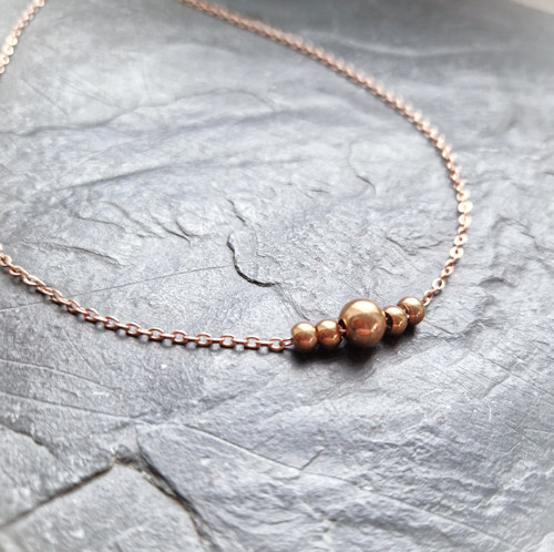 Náhrdelník s kuličkami*ocel rosegold — foto 2