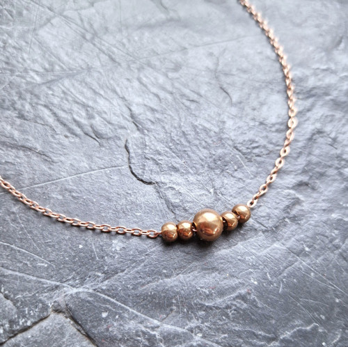 Náhrdelník s kuličkami*ocel rosegold — foto 4