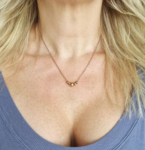 Náhrdelník s kuličkami*ocel rosegold — foto 3
