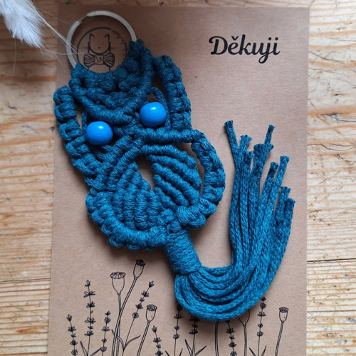 Sovička / klíčenka / macrame - dárkové balení — foto 2