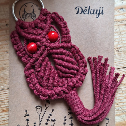 Sovička / klíčenka / macrame - dárkové balení — foto 5