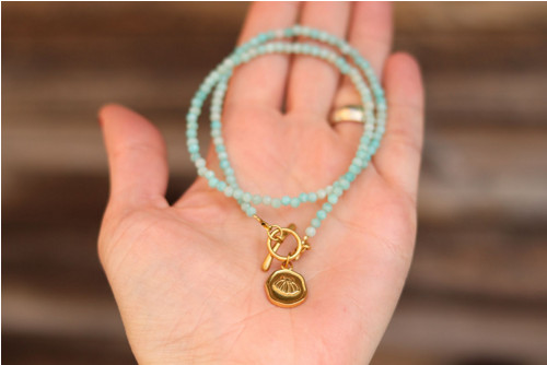 Náhrdelník choker amazonit — foto 2