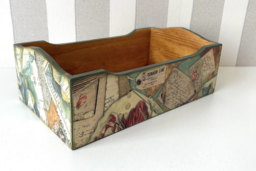 Dřevěný úložný box Vintage Letters — foto 3